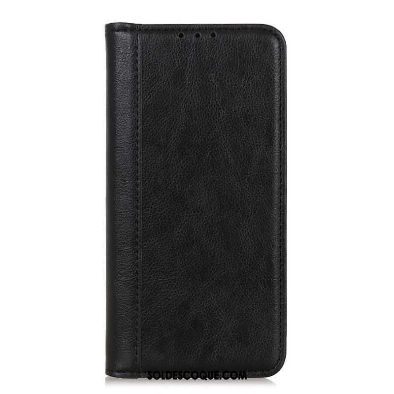 Flip Cover Moto G200 5G Version Cuir Litchi Fendu