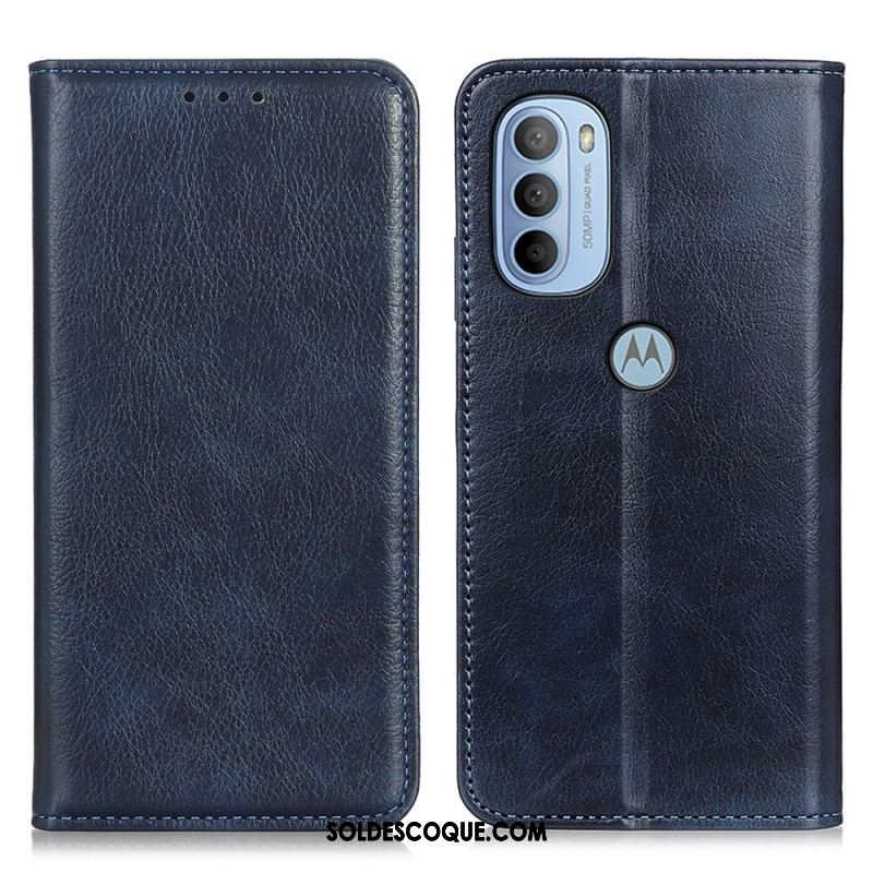 Flip Cover Moto G41 / G31 Cuir Fendu Mat