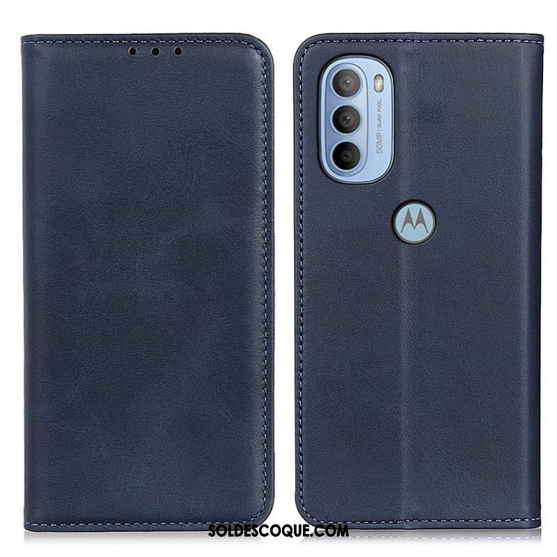 Flip Cover Moto G41 / G31 Cuir Litchi Fendu