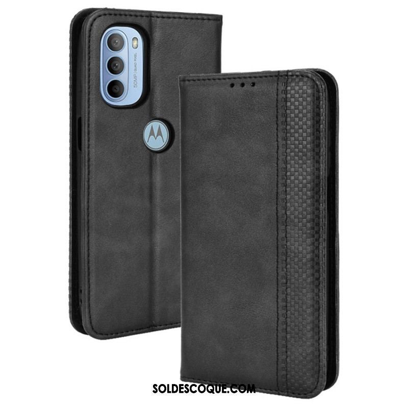 Flip Cover Moto G41 / G31 Effet Cuir Vintage Stylisé