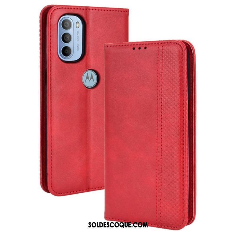 Flip Cover Moto G41 / G31 Effet Cuir Vintage Stylisé