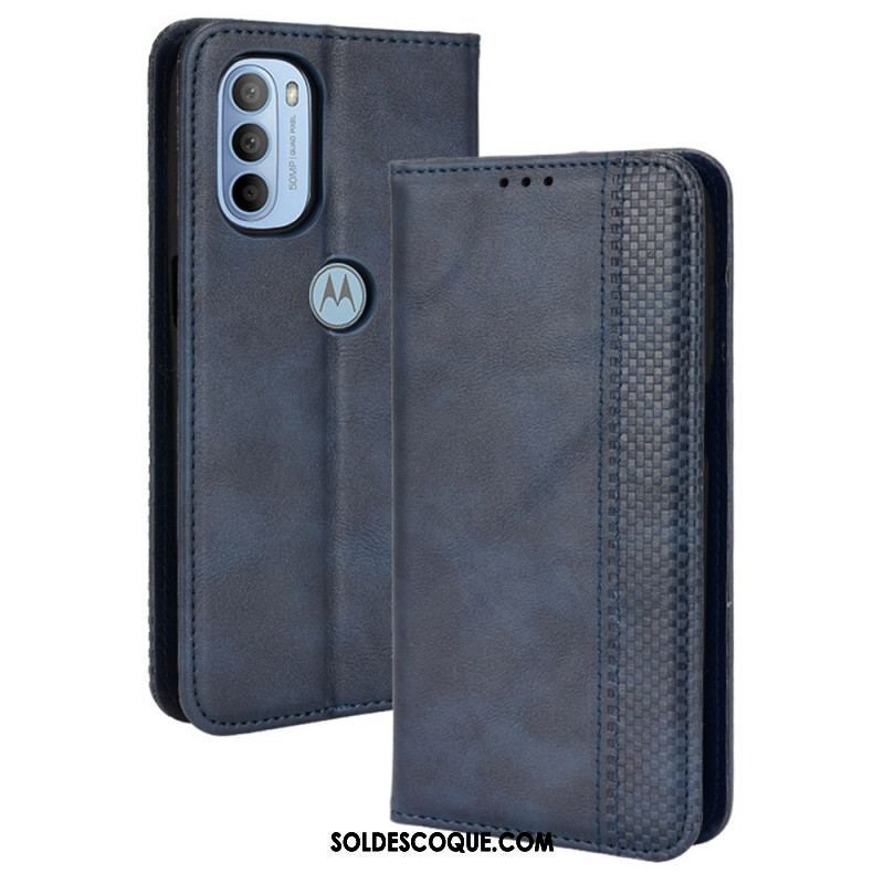 Flip Cover Moto G41 / G31 Effet Cuir Vintage Stylisé