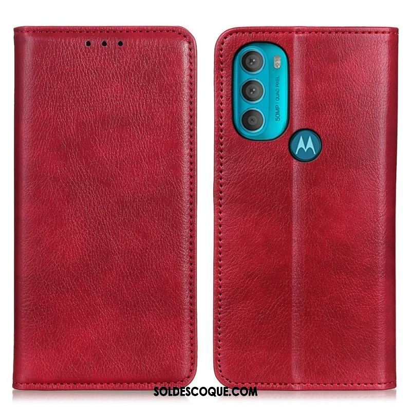 Flip Cover Moto G71 5G Cuir Fendu Texturé