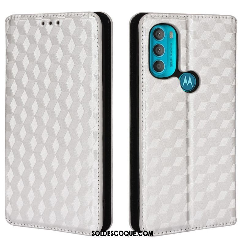 Flip Cover Moto G71 5G Effet Cuir Diamant