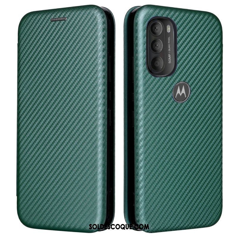 Flip Cover Moto G71 5G Silicone Carbone Coloré