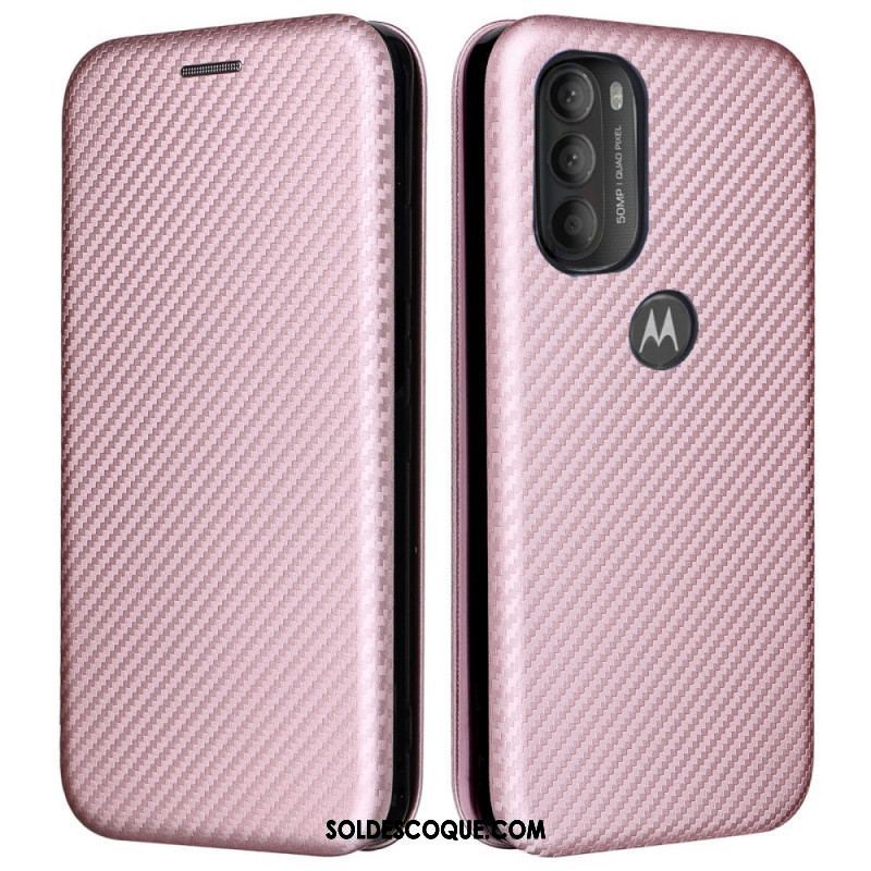 Flip Cover Moto G71 5G Silicone Carbone Coloré