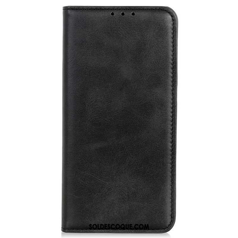 Flip Cover Moto G73 5G Cuir Fendu Élégance