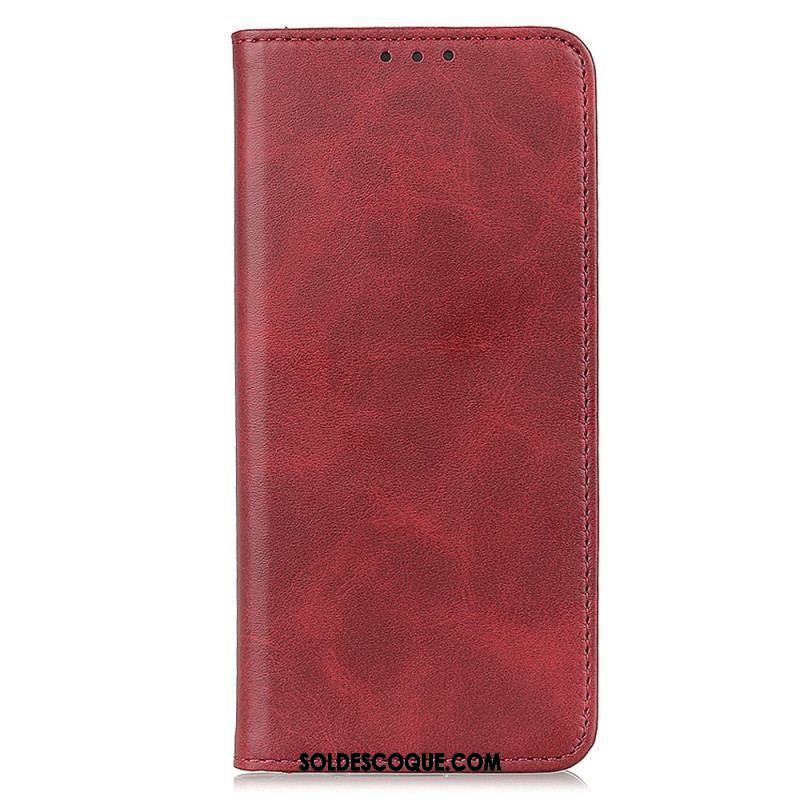 Flip Cover Moto G73 5G Cuir Fendu Élégance