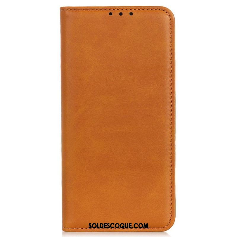 Flip Cover Moto G73 5G Cuir Fendu Élégance