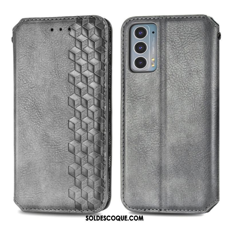 Flip Cover Motorola Edge 20 Effet Cuir Texture Diamant