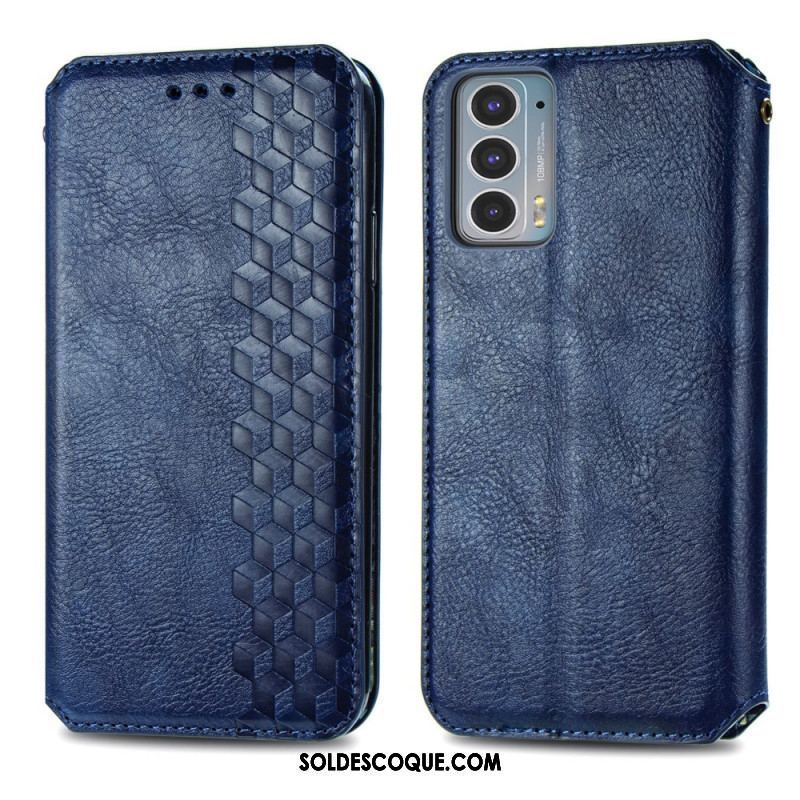 Flip Cover Motorola Edge 20 Effet Cuir Texture Diamant