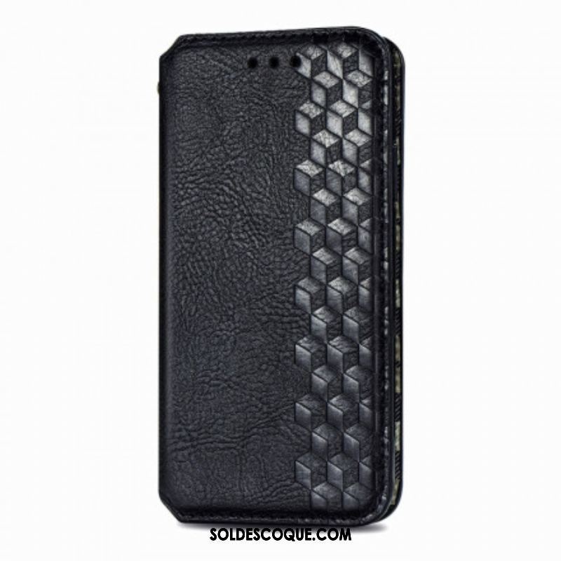 Flip Cover Motorola Edge 20 Lite Simili Cuir Texture Diamant