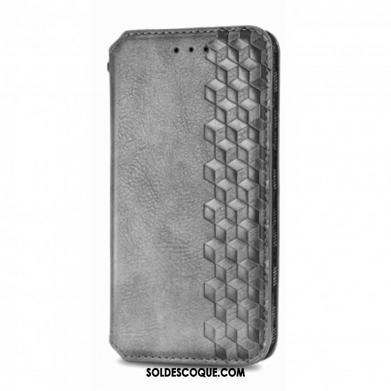 Flip Cover Motorola Edge 20 Lite Simili Cuir Texture Diamant