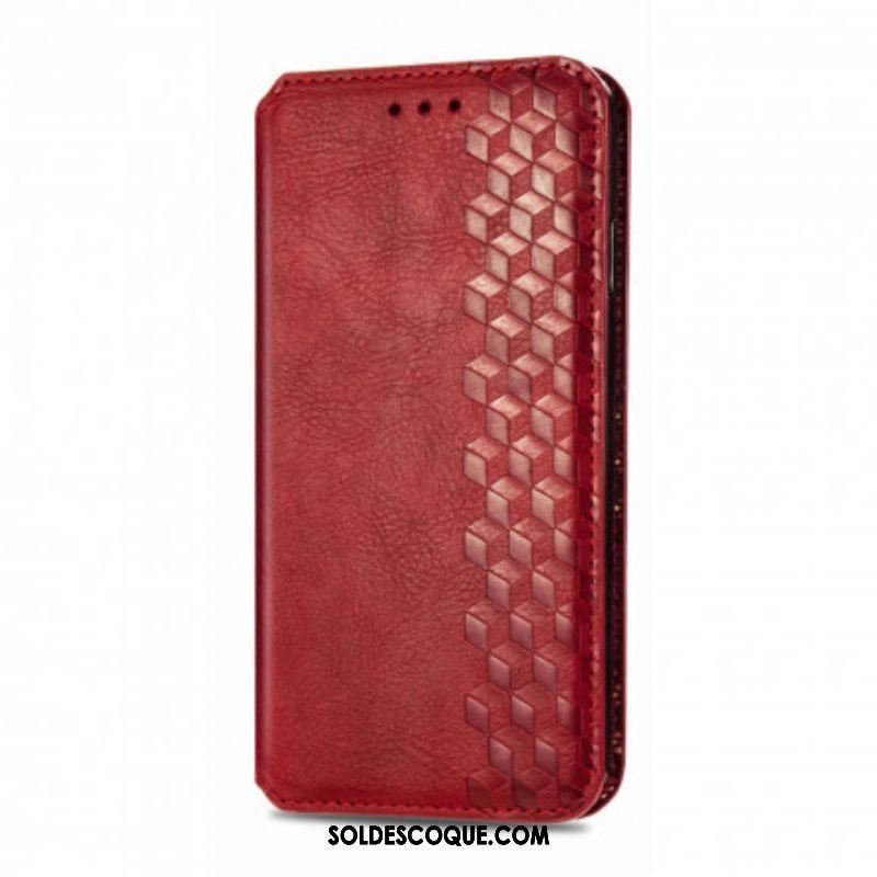 Flip Cover Motorola Edge 20 Lite Simili Cuir Texture Diamant