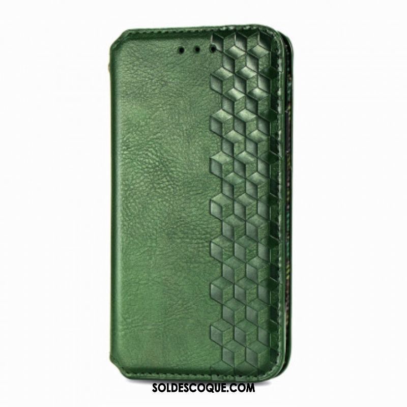 Flip Cover Motorola Edge 20 Lite Simili Cuir Texture Diamant