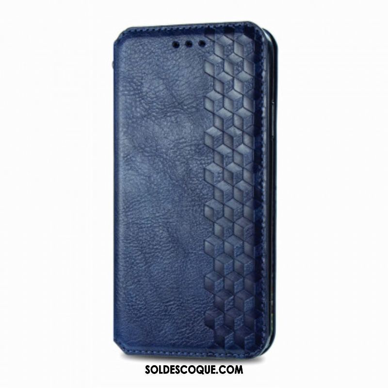 Flip Cover Motorola Edge 20 Lite Simili Cuir Texture Diamant