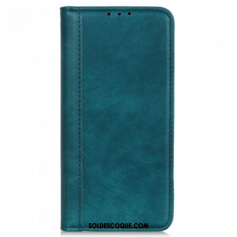 Flip Cover Motorola Edge 20 Lite Version Cuir Litchi Fendu