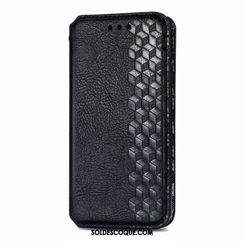 Flip Cover Motorola Edge 20 Pro Effet Cuir Texture Diamant