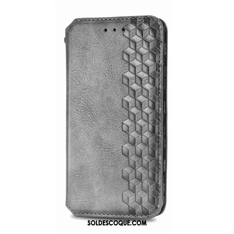 Flip Cover Motorola Edge 20 Pro Effet Cuir Texture Diamant