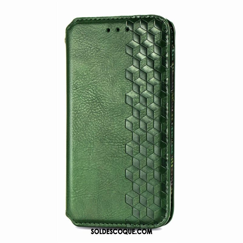 Flip Cover Motorola Edge 20 Pro Effet Cuir Texture Diamant