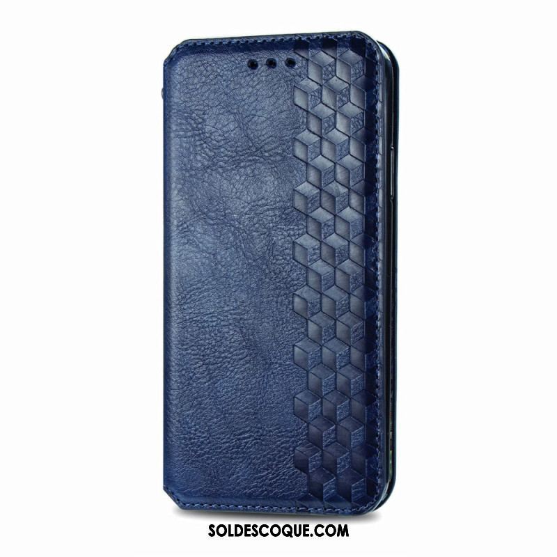 Flip Cover Motorola Edge 20 Pro Effet Cuir Texture Diamant