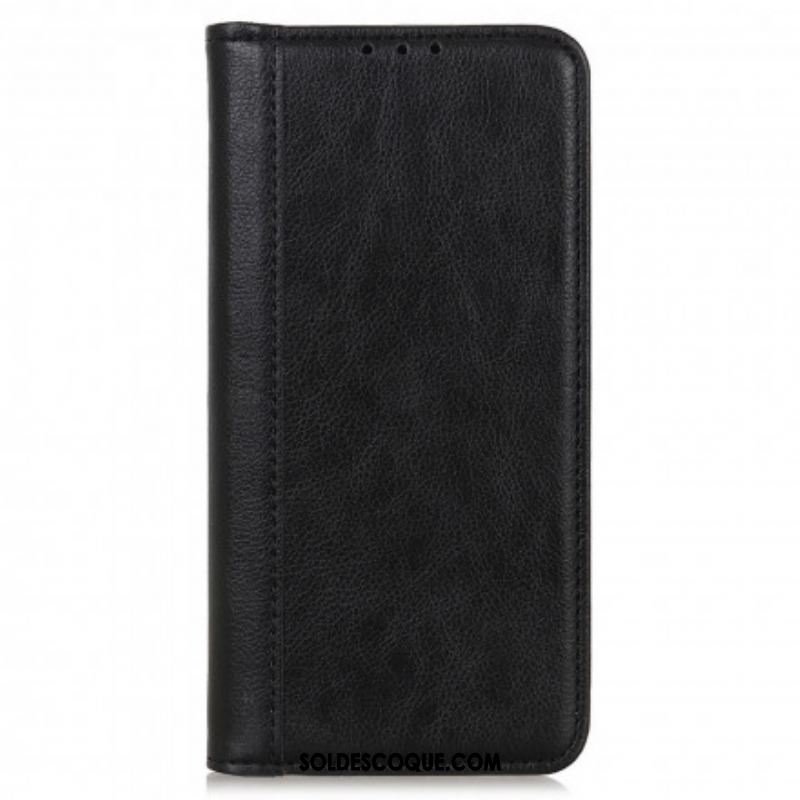 Flip Cover Motorola Edge 20 Pro Version Cuir Litchi Fendu