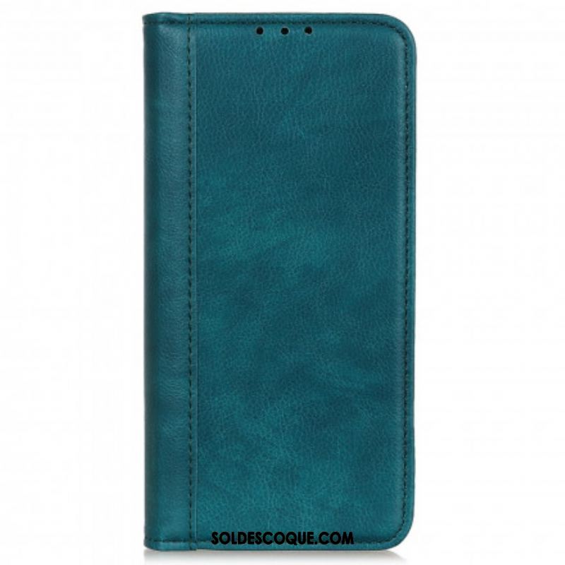 Flip Cover Motorola Edge 20 Pro Version Cuir Litchi Fendu