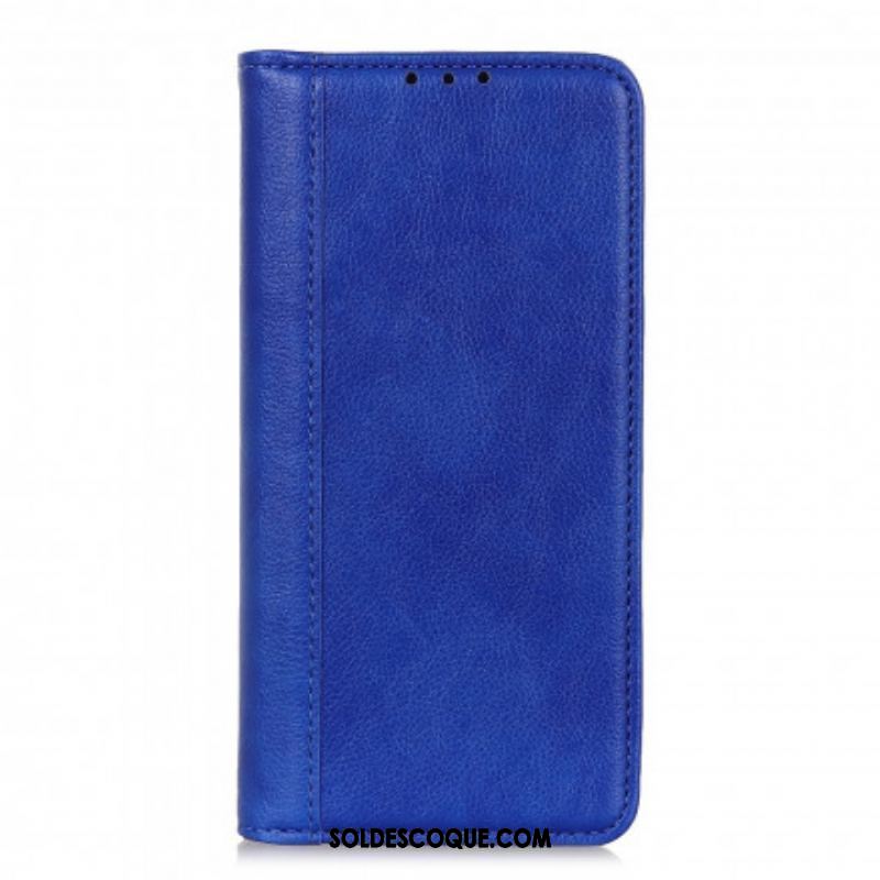 Flip Cover Motorola Edge 20 Version Cuir Litchi Fendu