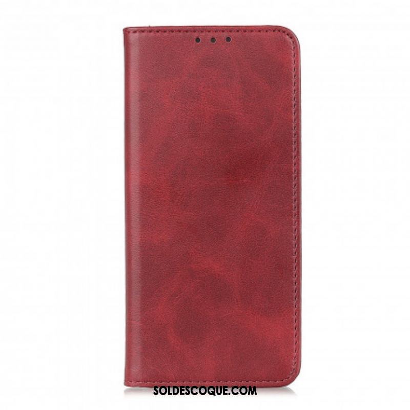 Flip Cover Motorola G60s Cuir Fendu Mat