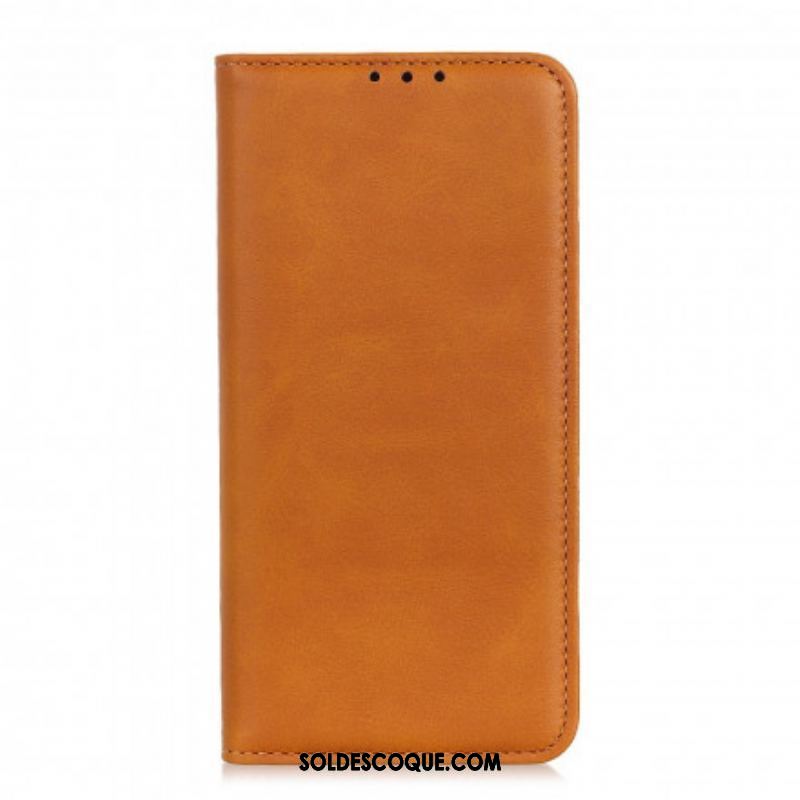 Flip Cover Motorola G60s Cuir Fendu Mat