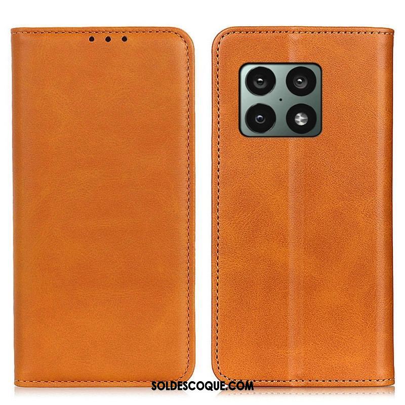 Flip Cover OnePlus 10 Pro 5G Cuir Fendu Élégance