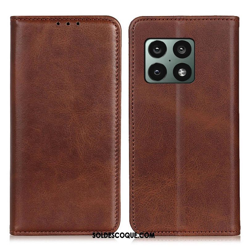 Flip Cover OnePlus 10 Pro 5G Cuir Fendu Élégance