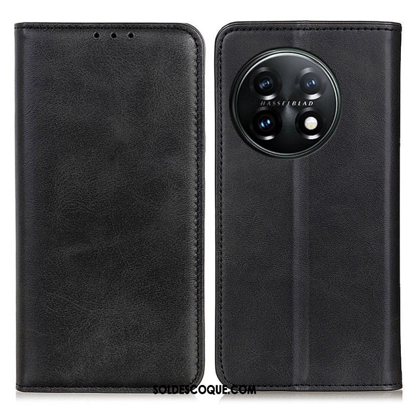 Flip Cover OnePlus 11 5G Cuir Fendu Élégance