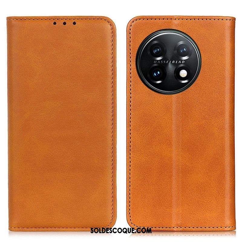 Flip Cover OnePlus 11 5G Cuir Fendu Élégance