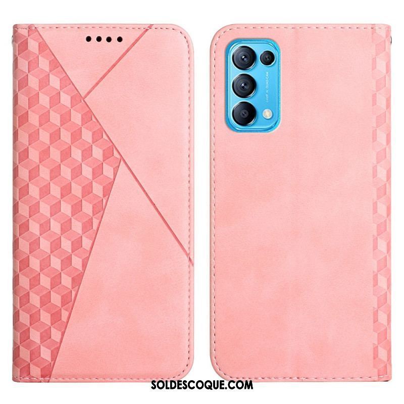 Flip Cover Oppo Find X3 Lite Effet Cuir Géo