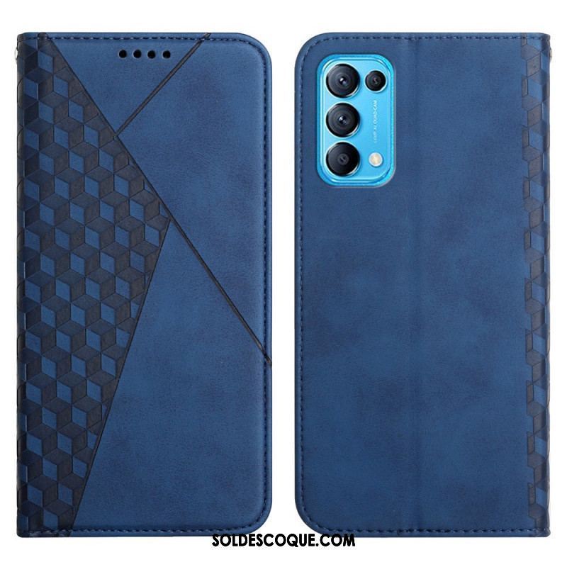 Flip Cover Oppo Find X3 Lite Effet Cuir Géo