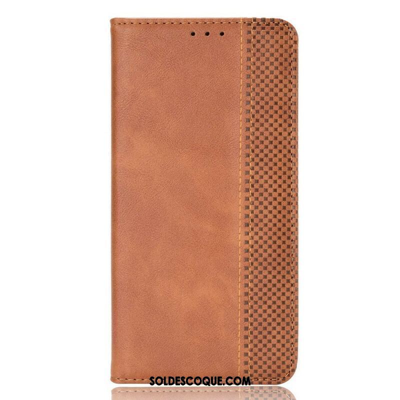 Flip Cover Oppo Find X3 Neo Effet Cuir Vintage Stylisé