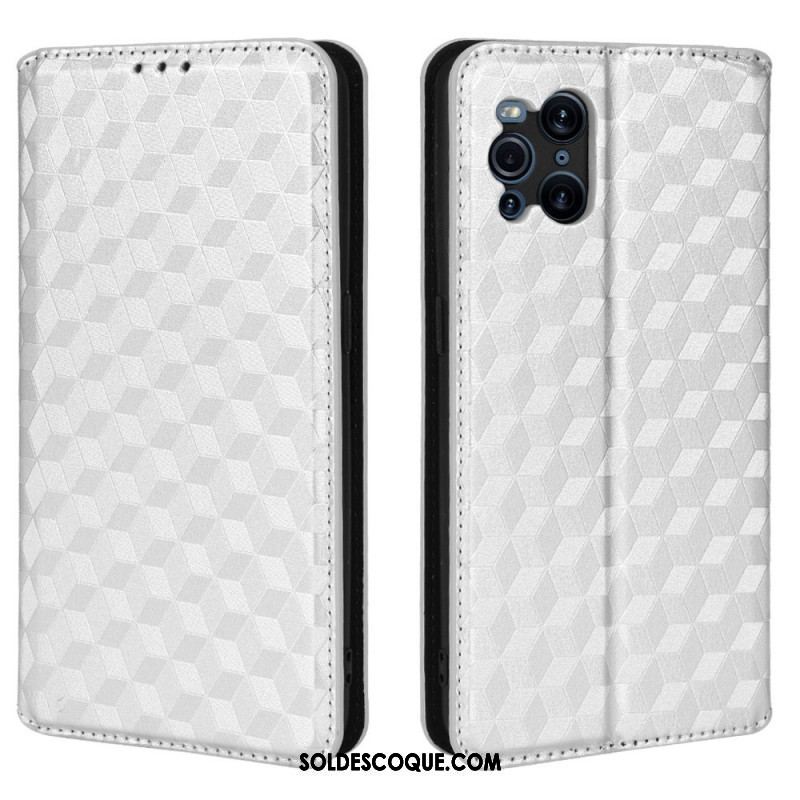 Flip Cover Oppo Find X3 / X3 Pro Effet Cuir Diamant