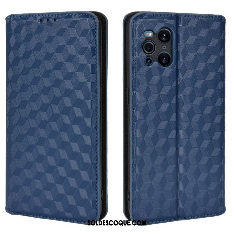 Flip Cover Oppo Find X3 / X3 Pro Effet Cuir Diamant