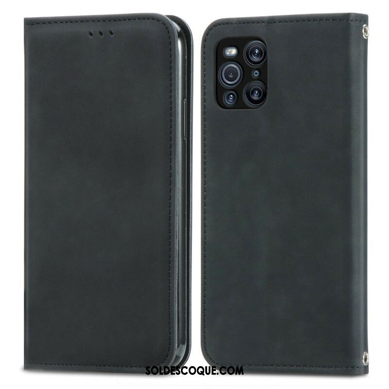 Flip Cover Oppo Find X3 / X3 Pro Simili Cuir Vintage