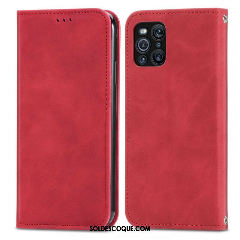 Flip Cover Oppo Find X3 / X3 Pro Simili Cuir Vintage