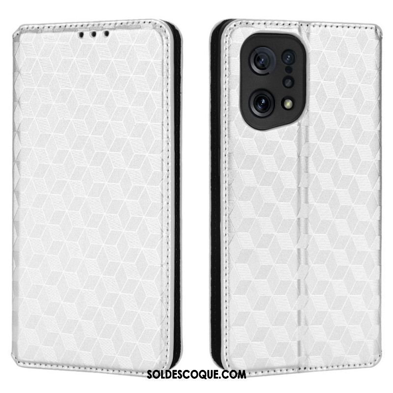 Flip Cover Oppo Find X5 Effet Cuir Diamant