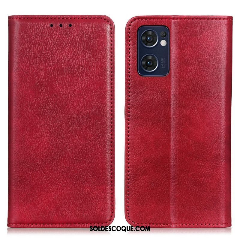 Flip Cover Oppo Find X5 Lite Cuir Litchi Fendu