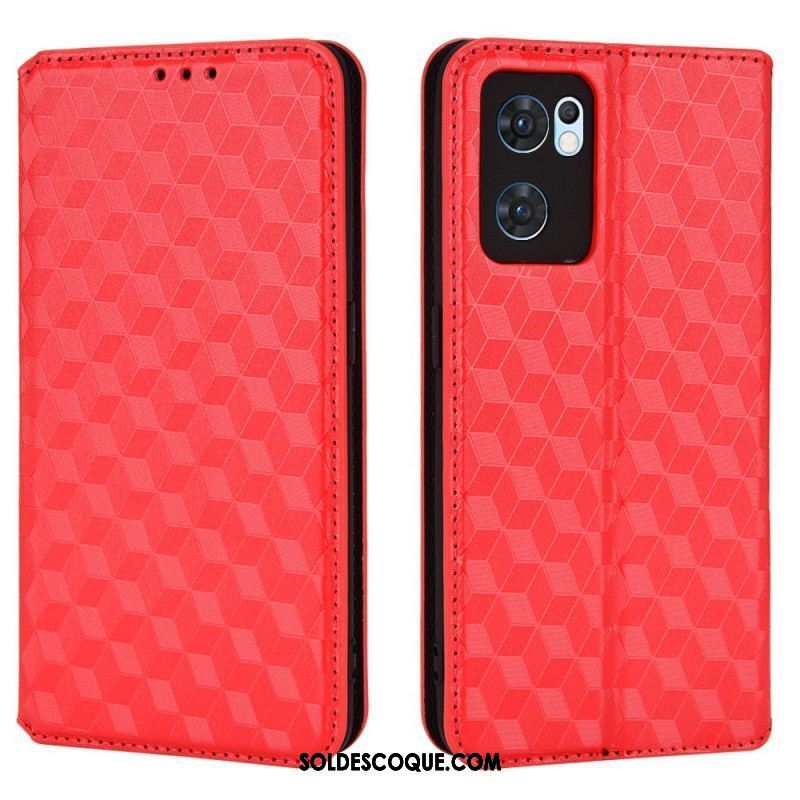Flip Cover Oppo Find X5 Lite Effet Cuir Diamant
