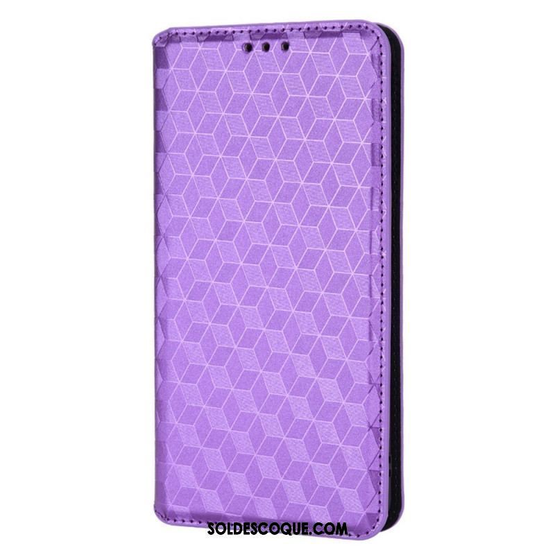 Flip Cover Oppo Find X5 Pro Effet Cuir Diamant 3D