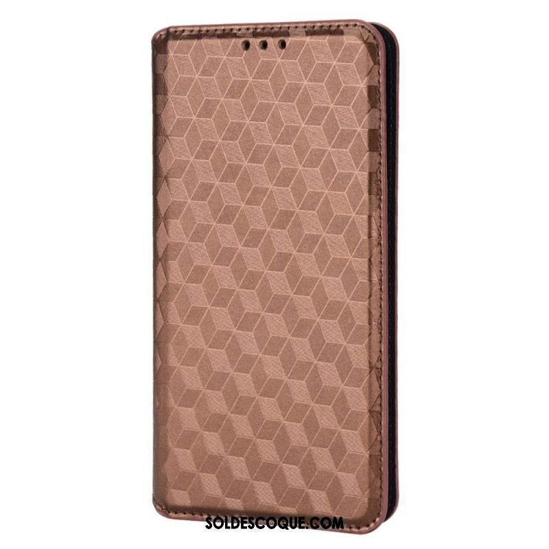 Flip Cover Oppo Find X5 Pro Effet Cuir Diamant 3D