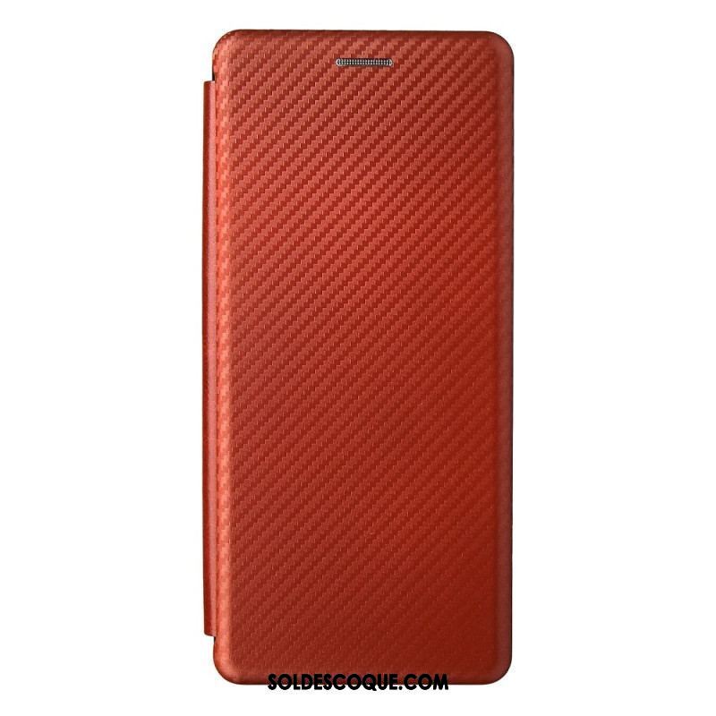 Flip Cover Oppo Reno 6 Pro 5G Fibre de Carbone et Sangle