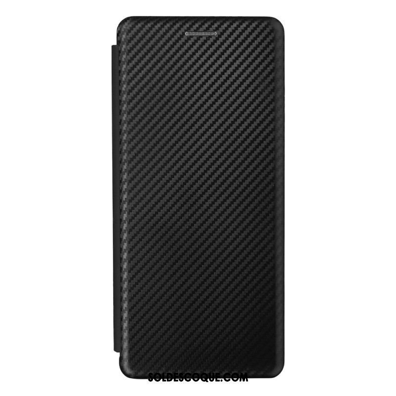 Flip Cover Oppo Reno 6 Pro 5G Fibre de Carbone et Sangle