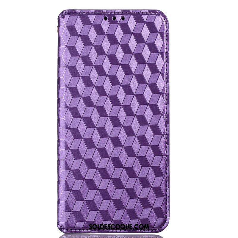 Flip Cover Oppo Reno 7 Effet Cuir Cubes 3D