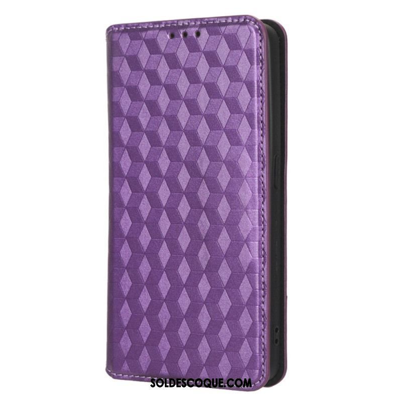 Flip Cover Oppo Reno 8 Effet Cuir Cubes 3D